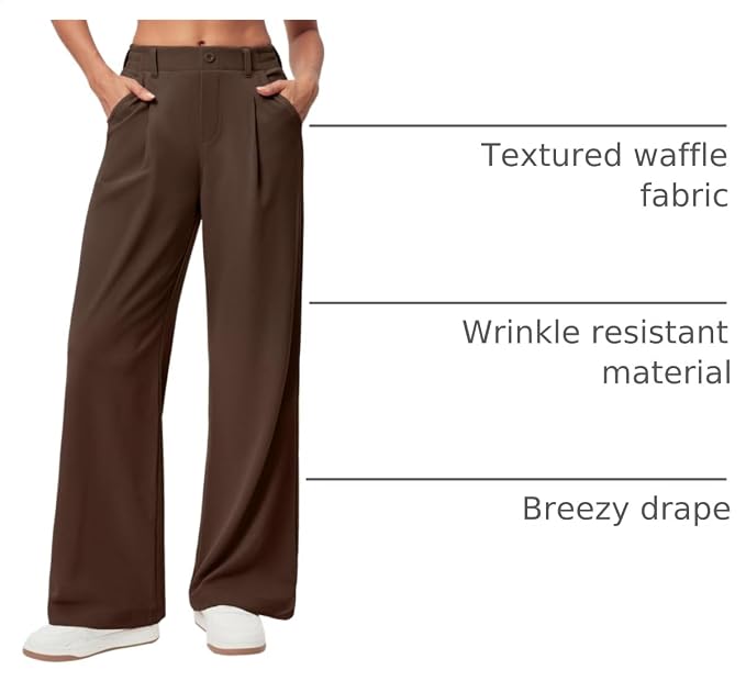 Women's High Waist Pleated Wide Leg Casual Pants - Image 2