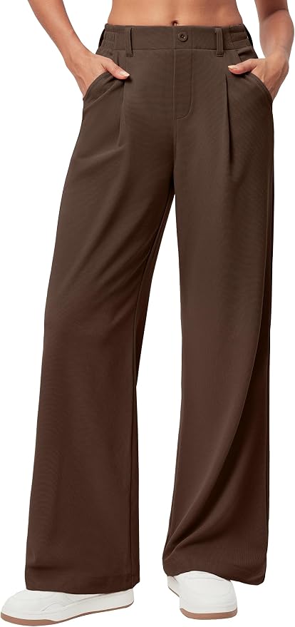 Women's High Waist Pleated Wide Leg Casual Pants