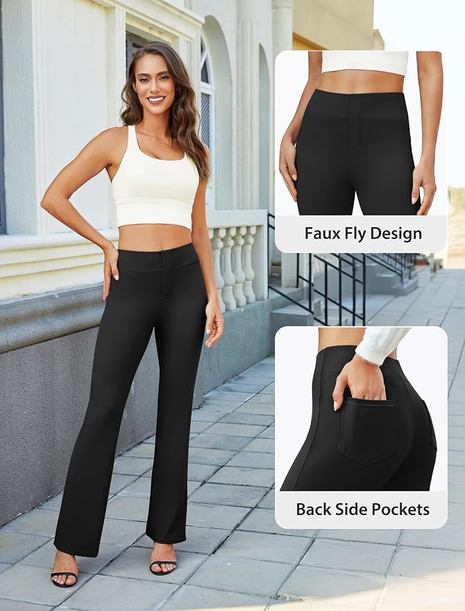 Women's High Waist Pleated Wide Leg Casual Pants - Image 7