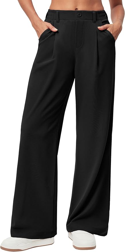 Women's High Waist Pleated Wide Leg Casual Pants - Image 8