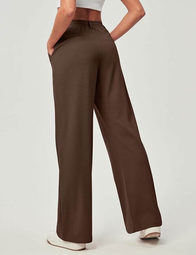 Women's High Waist Pleated Wide Leg Casual Pants - Image 5