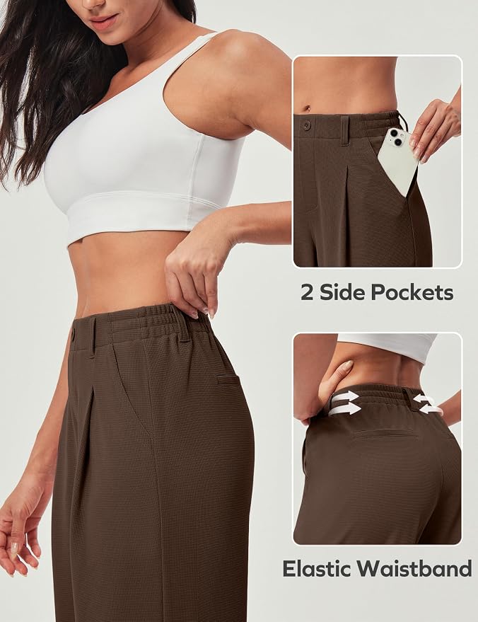 Women's High Waist Pleated Wide Leg Casual Pants - Image 9