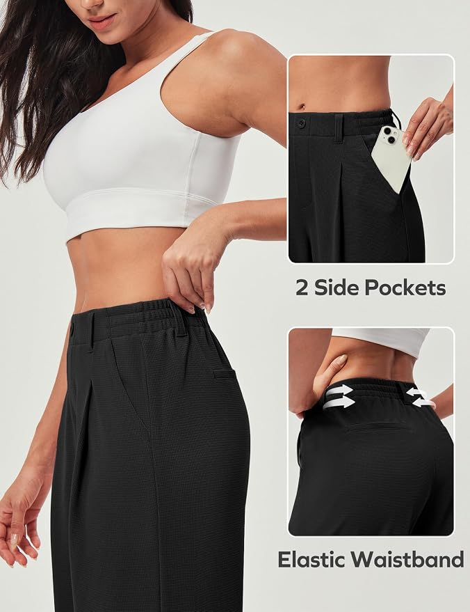 Women's High Waist Pleated Wide Leg Casual Pants - Image 4