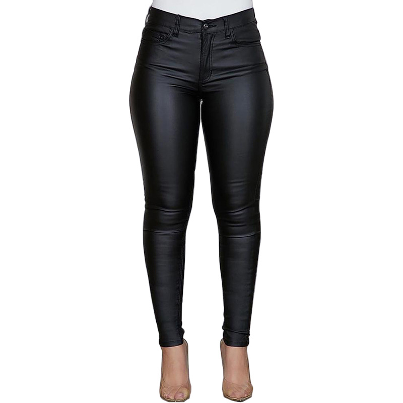 Women’s High‑Waist Faux Leather Skinny Pants